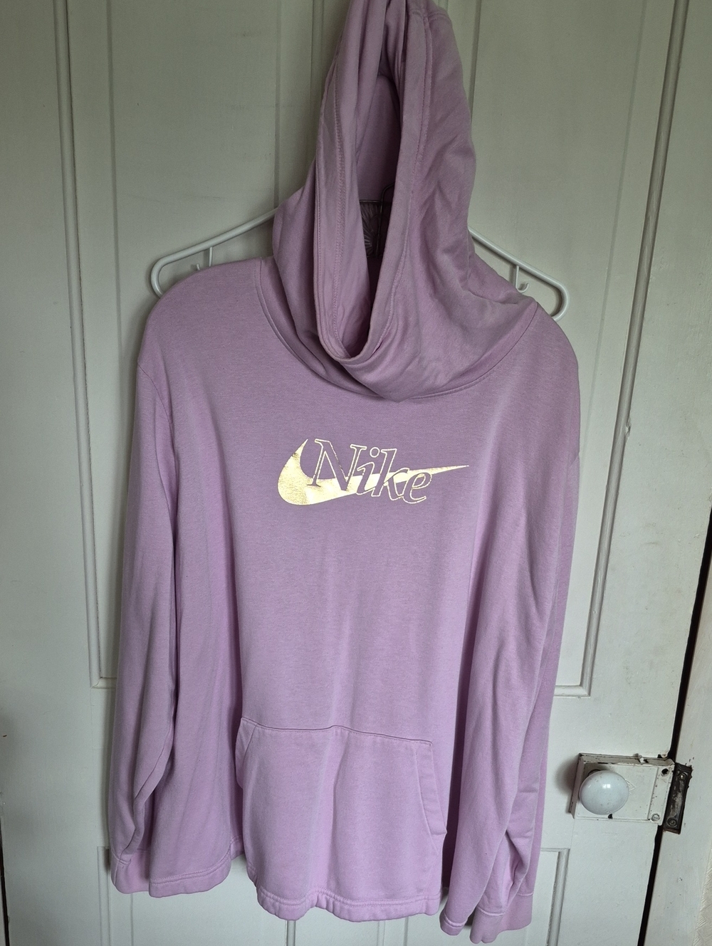 Nike Lavender Pullover Hoodie with Metallic Logo